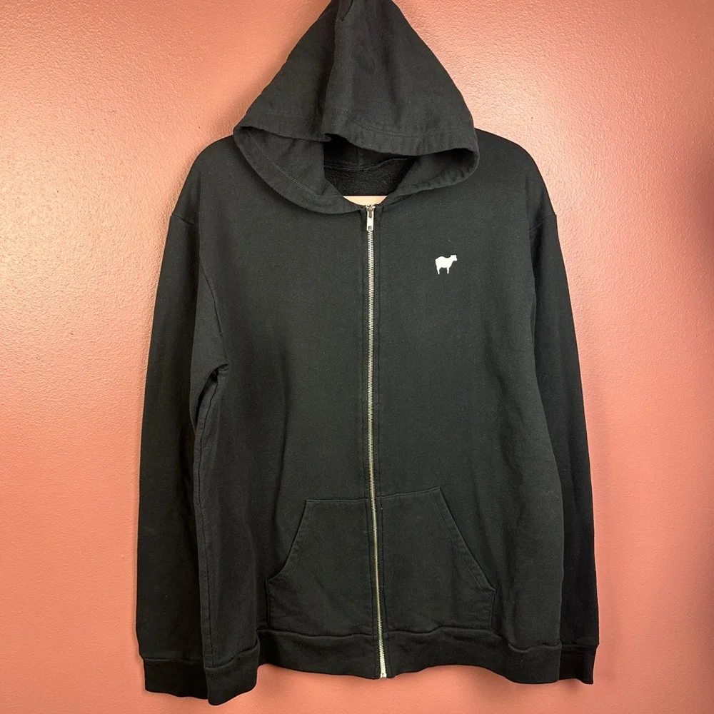 Goldsheep Black Stay Golden Zip Up Hoodie with kangaroo pocket size 2X Spray Can - Picture 2 of 7
